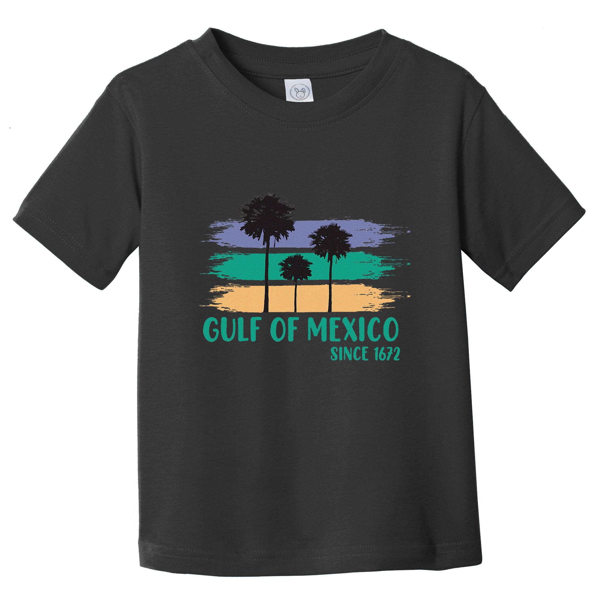 Gulf Of Mexico Since 1672 Retro Vintage Tree Art Toddler T-Shirt