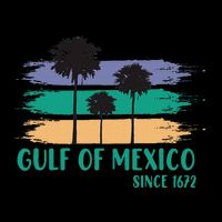 Gulf Of Mexico Since 1672 Retro Vintage Tree Art Toddler T-Shirt