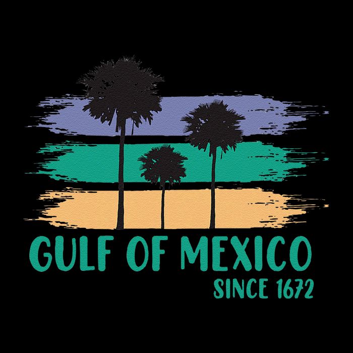 Gulf Of Mexico Since 1672 Retro Vintage Tree Art Toddler T-Shirt