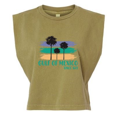 Gulf Of Mexico Since 1672 Retro Vintage Tree Art Garment-Dyed Women's Muscle Tee