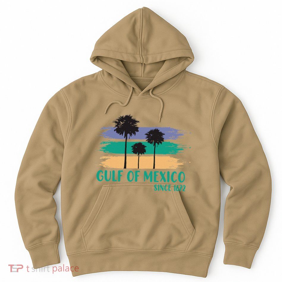 Gulf Of Mexico Since 1672 Retro Vintage Tree Art Hoodie