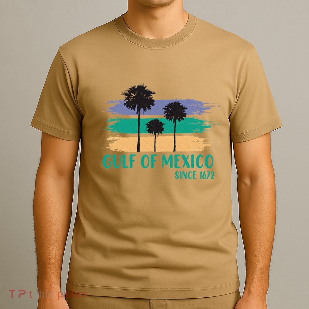 Gulf Of Mexico Since 1672 Retro Vintage Tree Art T-Shirt