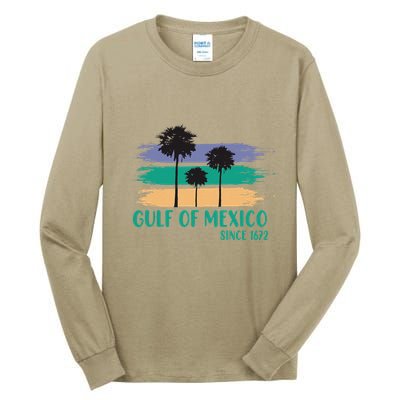 Gulf Of Mexico Since 1672 Retro Vintage Tree Art Tall Long Sleeve T-Shirt