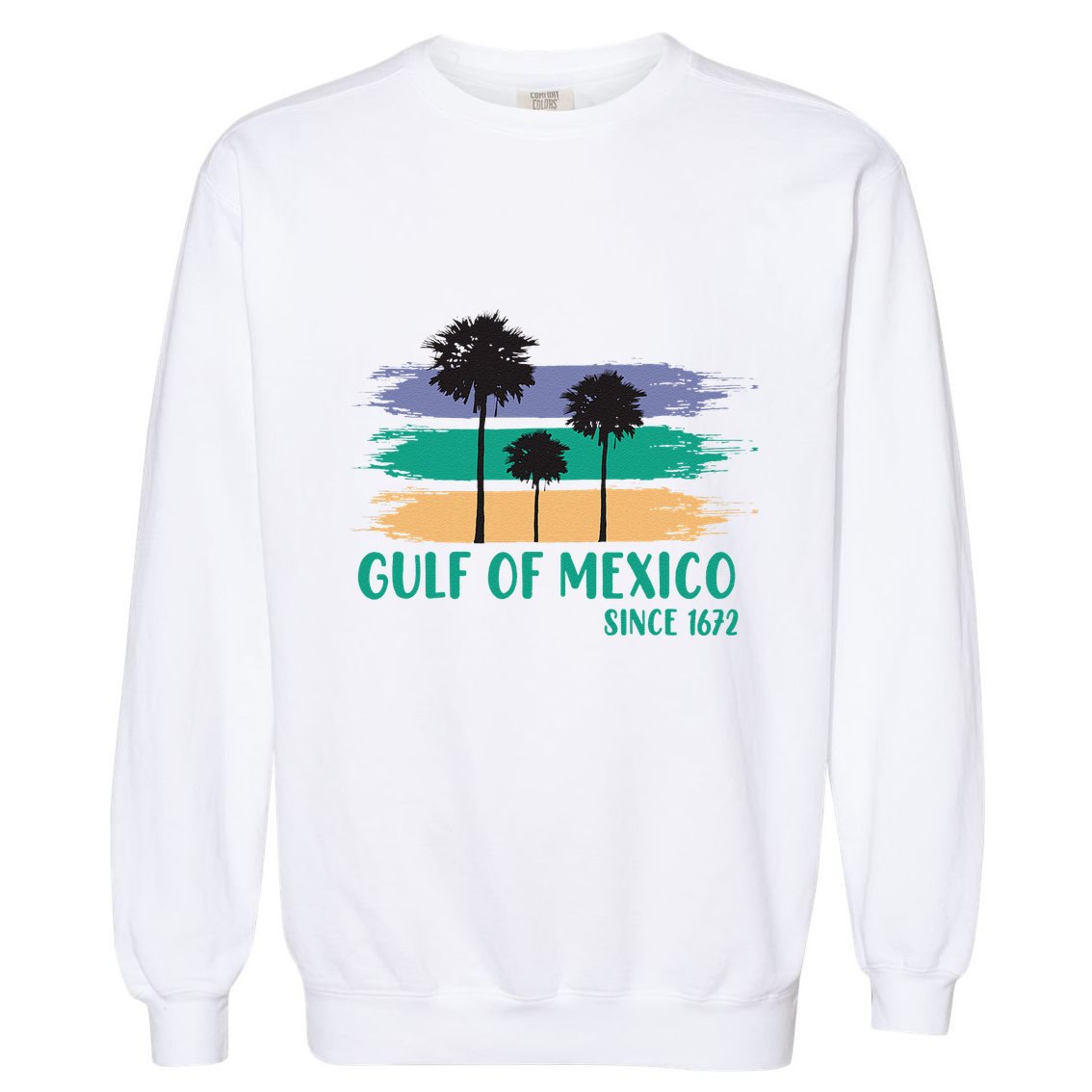 Gulf Of Mexico Since 1672 Retro Vintage Tree Art Garment-Dyed Sweatshirt