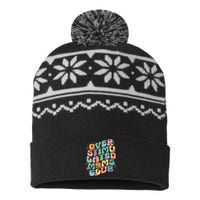 Groovy Overstimulated Moms Club Funny Trendy Mom USA-Made Snowflake Beanie