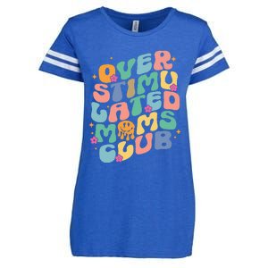 Groovy Overstimulated Moms Club Funny Trendy Mom Enza Ladies Jersey Football T-Shirt