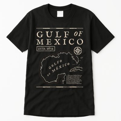 Gulf Of Mexico 1672 Historic Map Tall T-Shirt