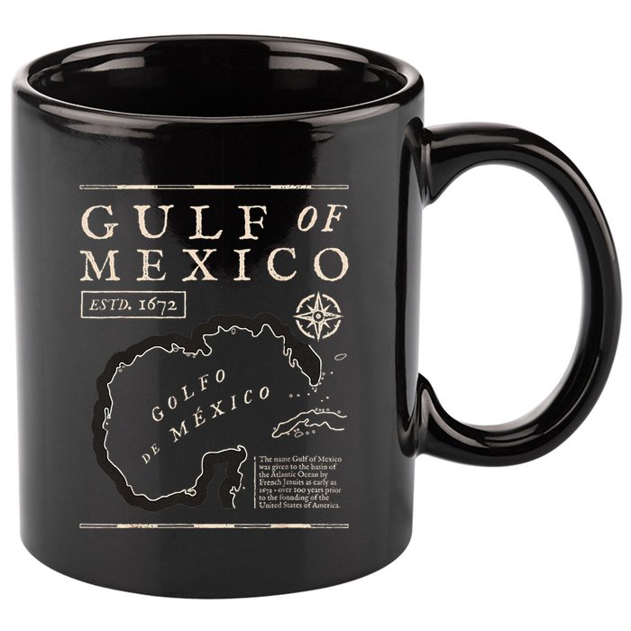 Gulf Of Mexico 1672 Historic Map 11oz C Handle Ceramic Mug