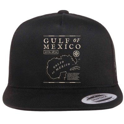 Gulf Of Mexico 1672 Historic Map Flatbill Hat