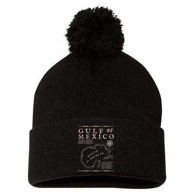 Gulf Of Mexico 1672 Historic Map Pom Pom 12in Knit Beanie