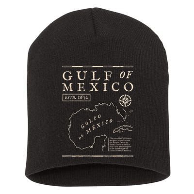 Gulf Of Mexico 1672 Historic Map Short Acrylic Beanie