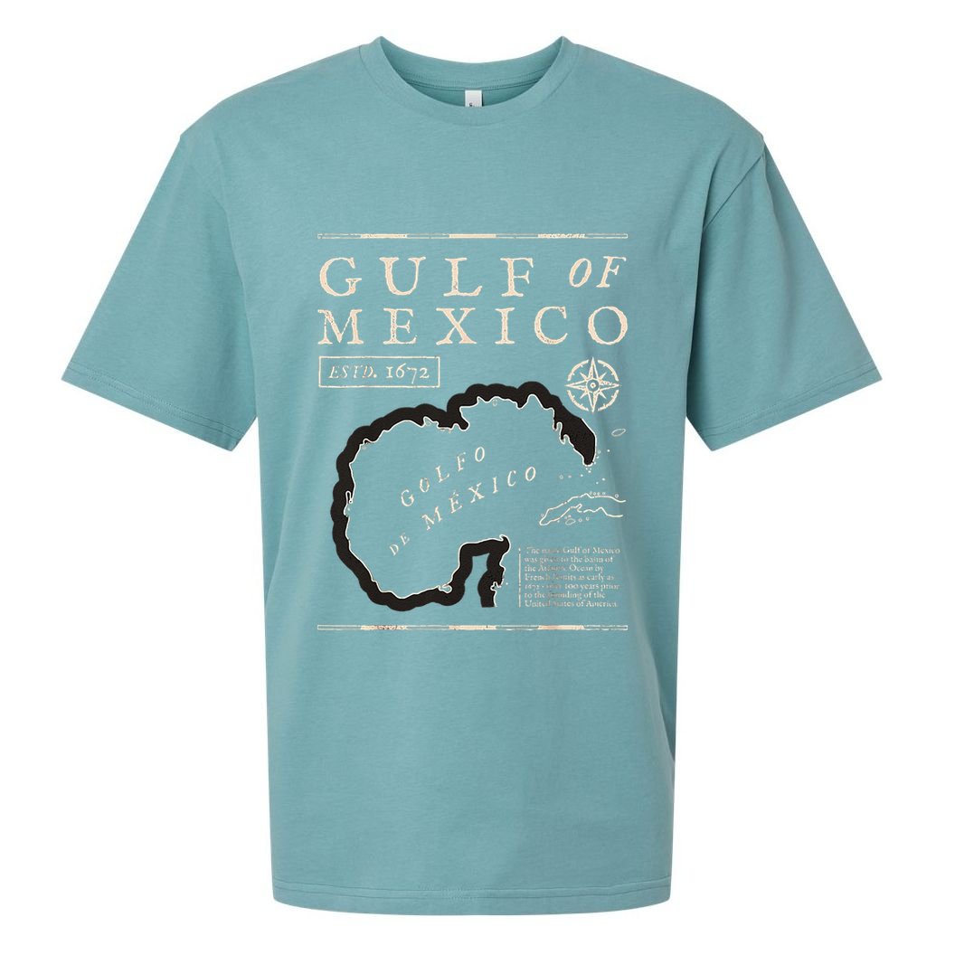 Gulf Of Mexico 1672 Historic Map Sueded Cloud Jersey T-Shirt