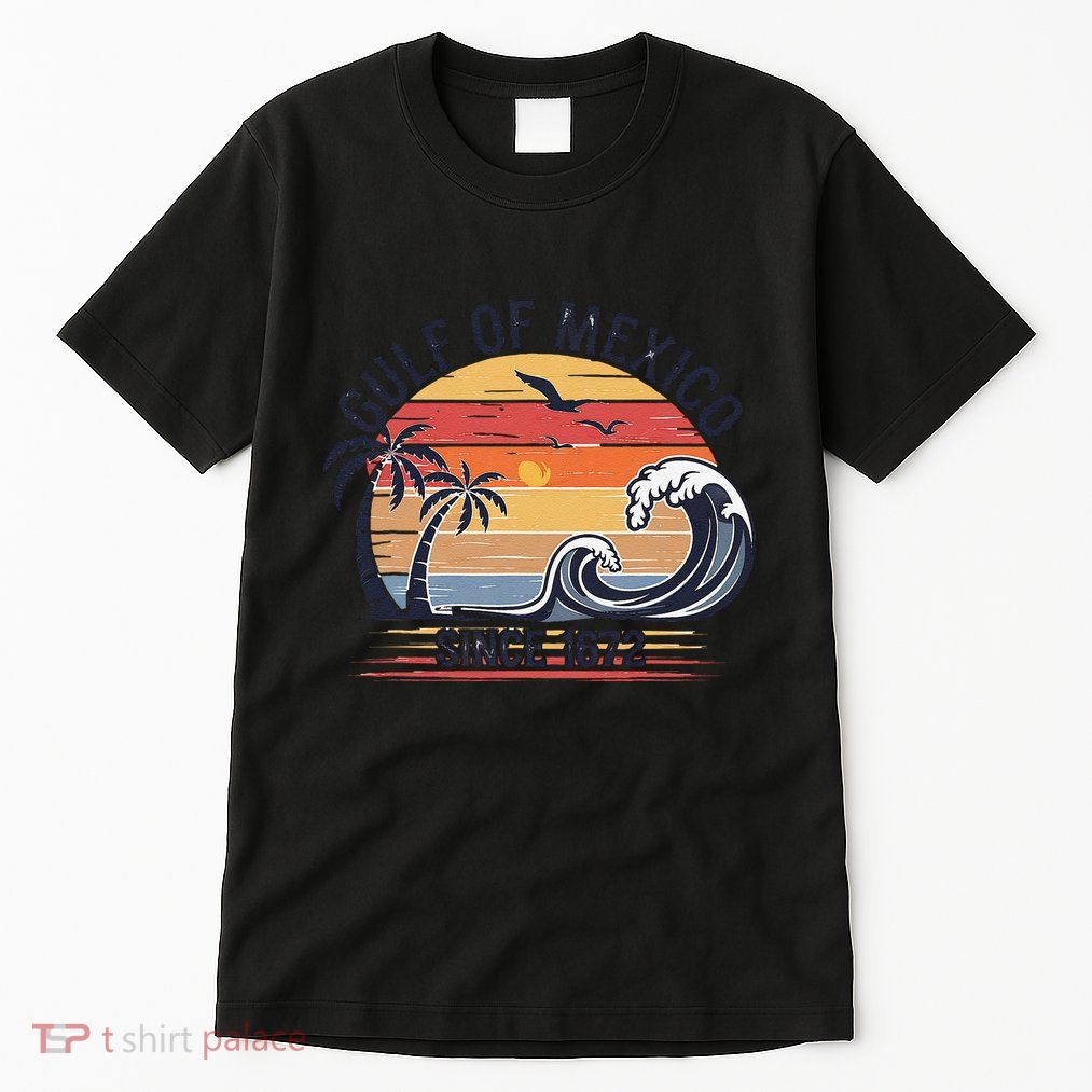 Gulf Of Mexico Since 1672 Retro Wave Beach Vibes Surfing Tall T-Shirt