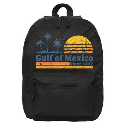 Gulf Of Mexico Since 1672 Retro Vintage Beach 16 in Basic Backpack