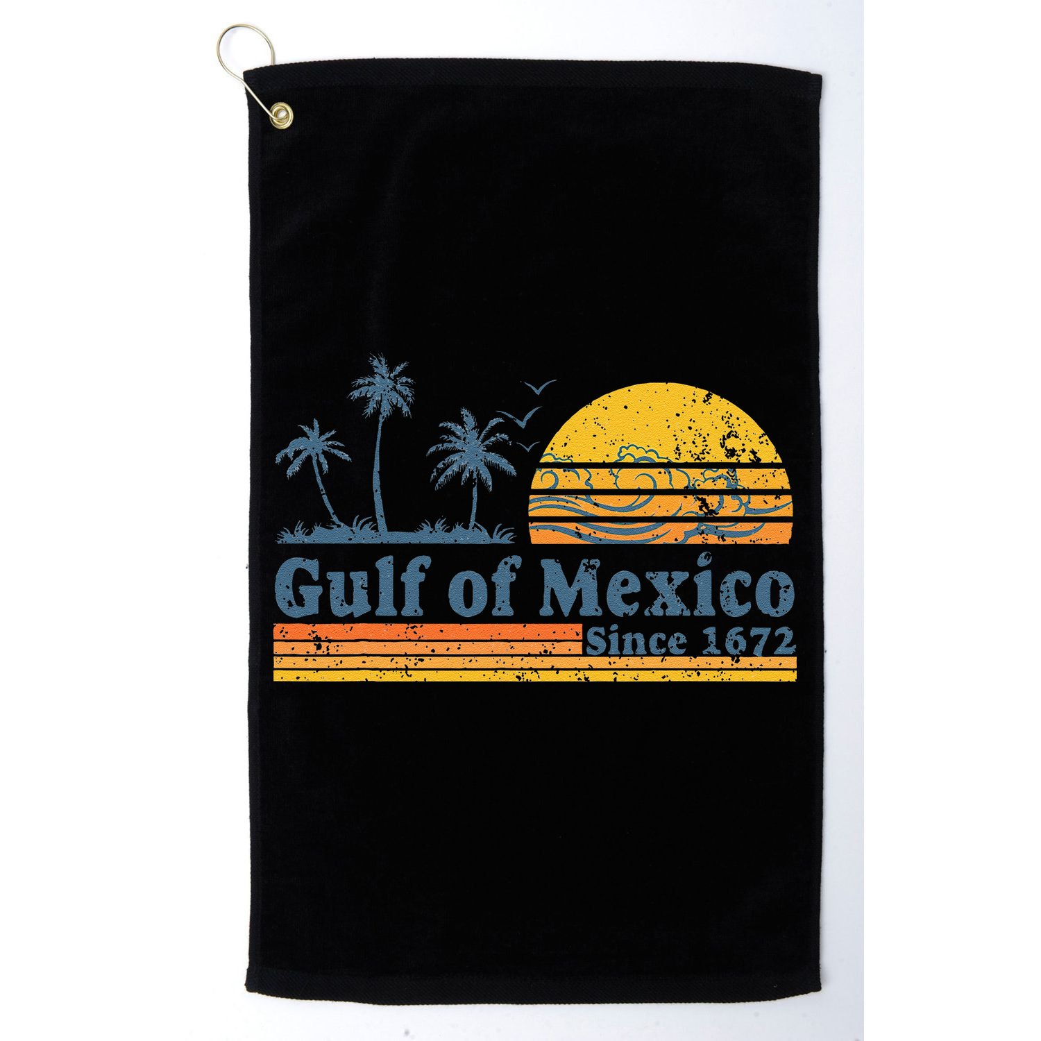 Gulf Of Mexico Since 1672 Retro Vintage Beach Golf Towel