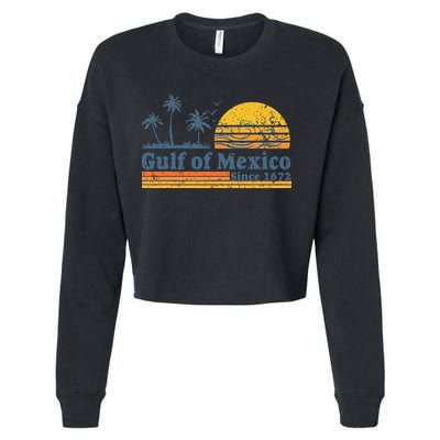 Gulf Of Mexico Since 1672 Retro Vintage Beach Cropped Pullover Crew