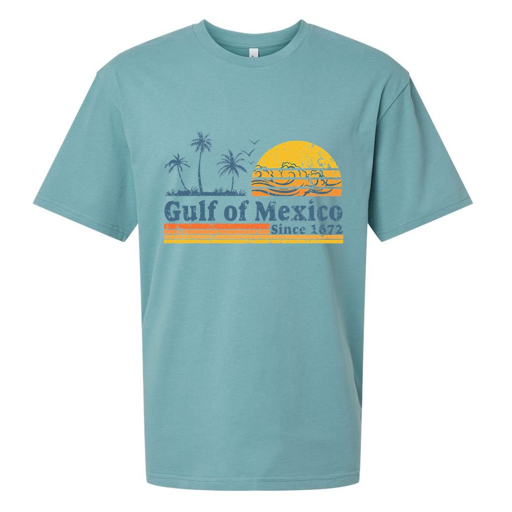 Gulf Of Mexico Since 1672 Retro Vintage Beach Sueded Cloud Jersey T-Shirt
