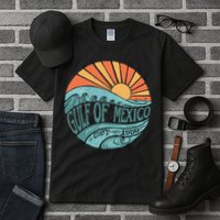 Gulf Of Mexico Est 1550 Retro Vintage Beach Gift Tall T-Shirt