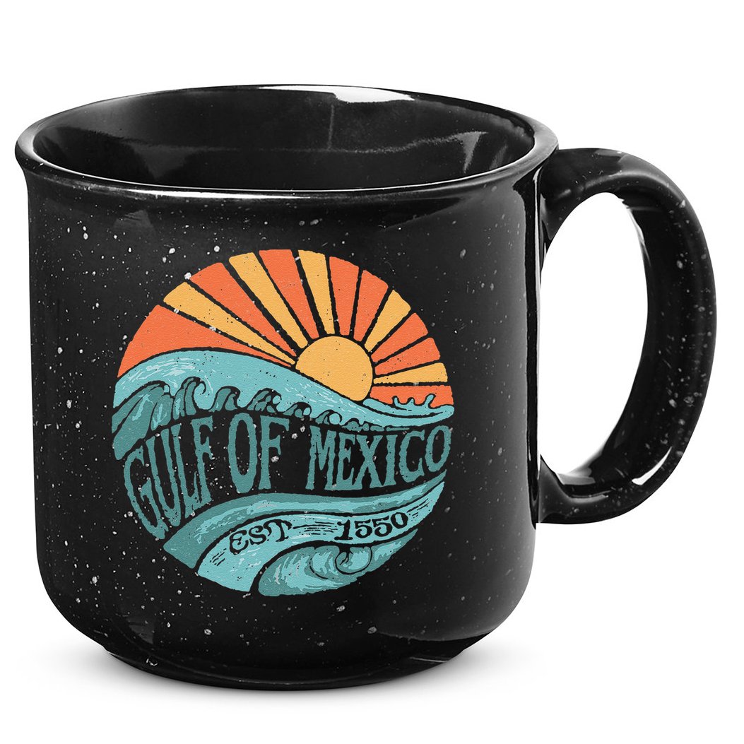 Gulf Of Mexico Est 1550 Retro Vintage Beach Gift 15oz Campfire Ceramic Mug