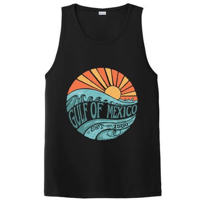 Gulf Of Mexico Est 1550 Retro Vintage Beach Gift PosiCharge Competitor Tank