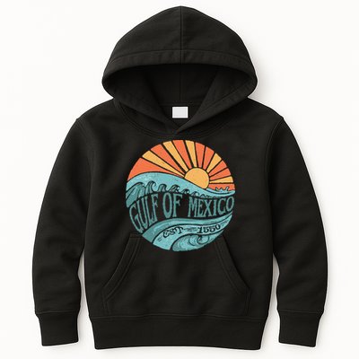 Gulf Of Mexico Est 1550 Retro Vintage Beach Gift Kids Hoodie