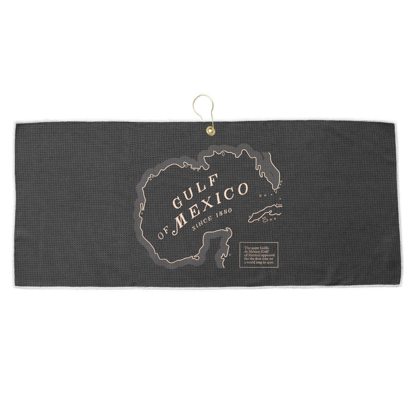 Gulf Of Mexico Map Large Microfiber Waffle Golf Towel