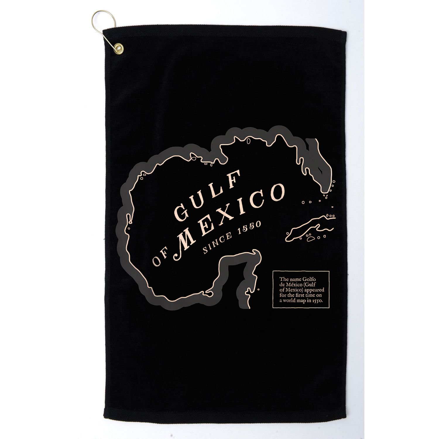 Gulf Of Mexico Map Golf Towel