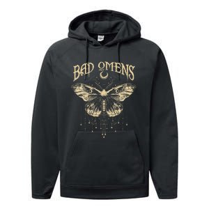 Graphic Omens Music 80s 90s Bad Classic Moths And Moons Performance Fleece Hoodie