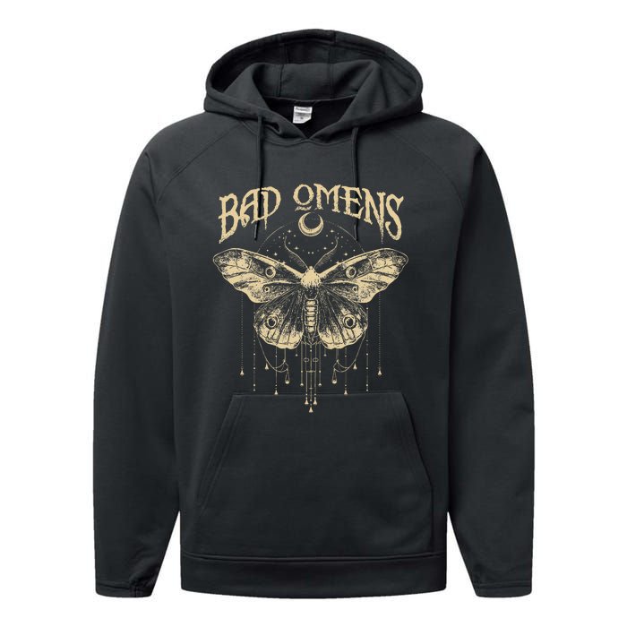 Graphic Omens Music 80s 90s Bad Classic Moths And Moons Performance Fleece Hoodie