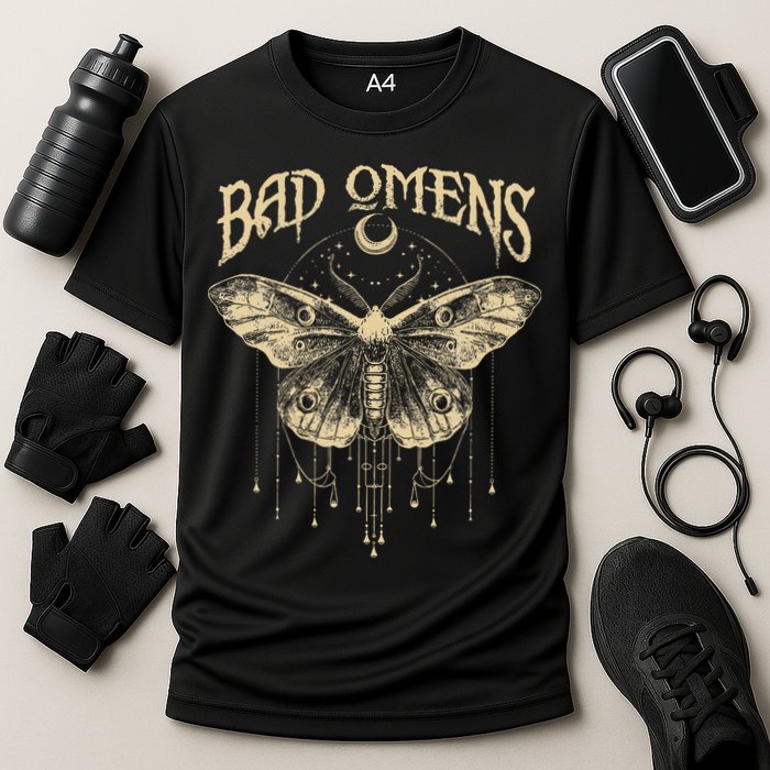 Graphic Omens Music 80s 90s Bad Classic Moths And Moons Cooling Performance Crew T-Shirt