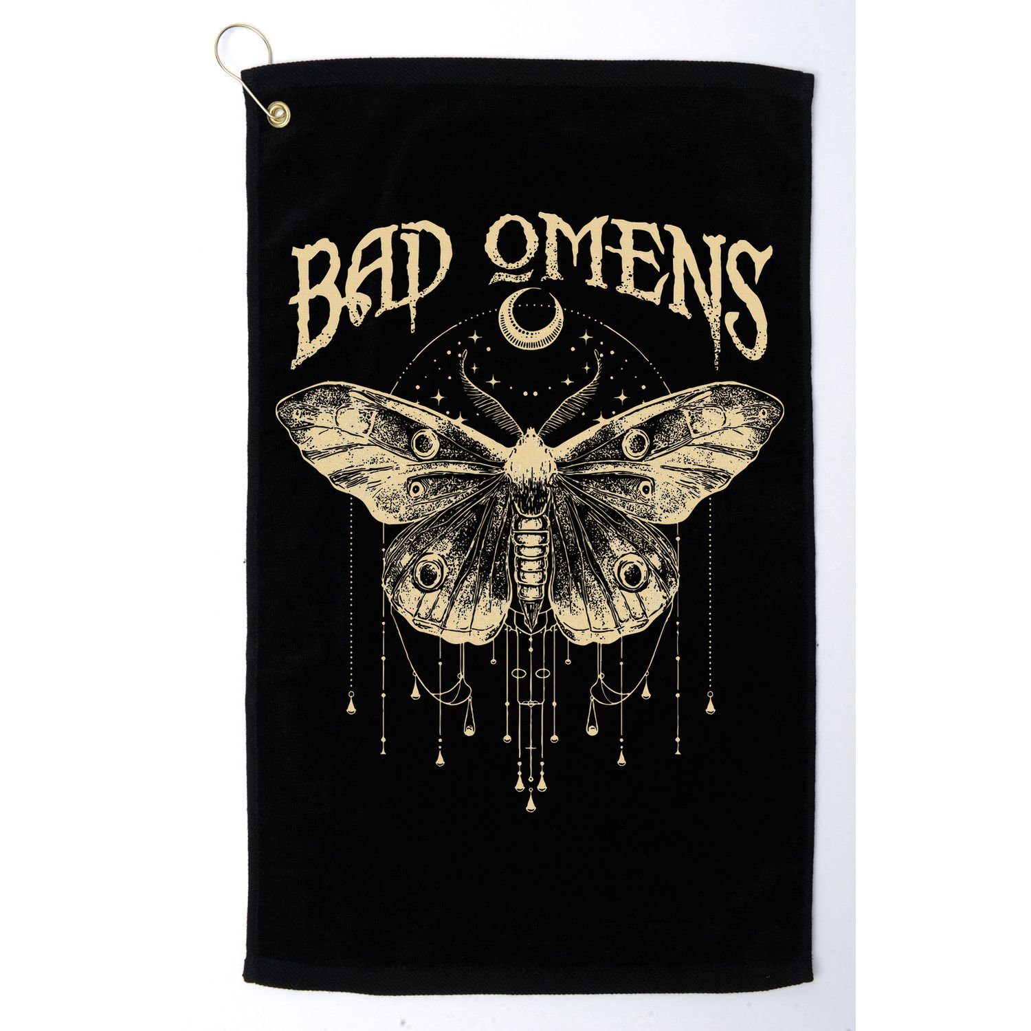 Graphic Omens Music 80s 90s Bad Classic Moths And Moons Golf Towel