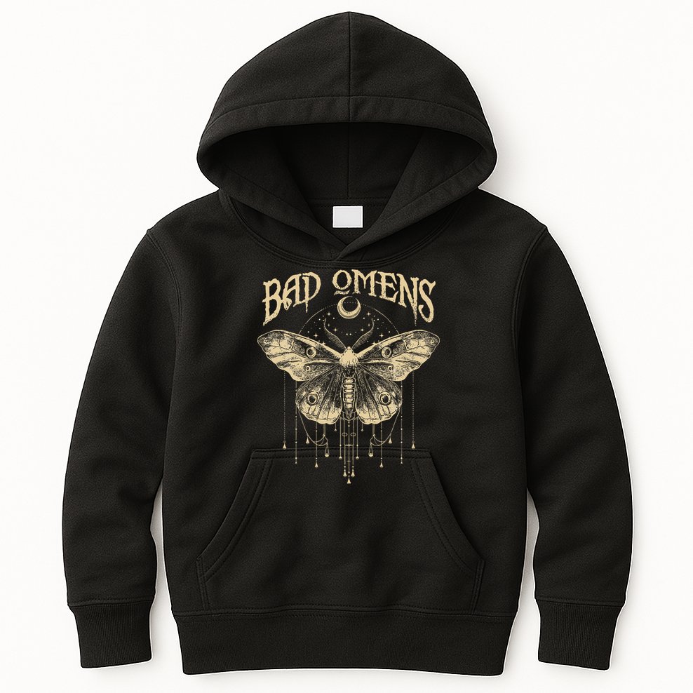 Graphic Omens Music 80s 90s Bad Classic Moths And Moons Kids Hoodie