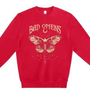 Graphic Omens Music 80s 90s Bad Classic Moths And Moons Premium Crewneck Sweatshirt