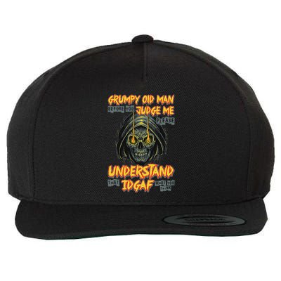 Grumpy Old Man Before You Judge Me Wool Snapback Cap