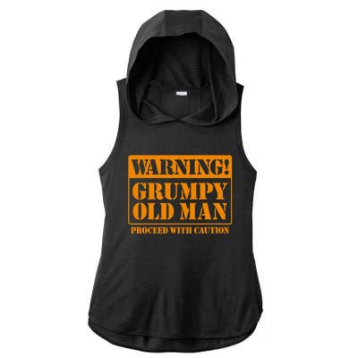 Grumpy Old Man Tee for Grandfathers Dads Father's Day Ladies PosiCharge Tri-Blend Wicking Draft Hoodie Tank