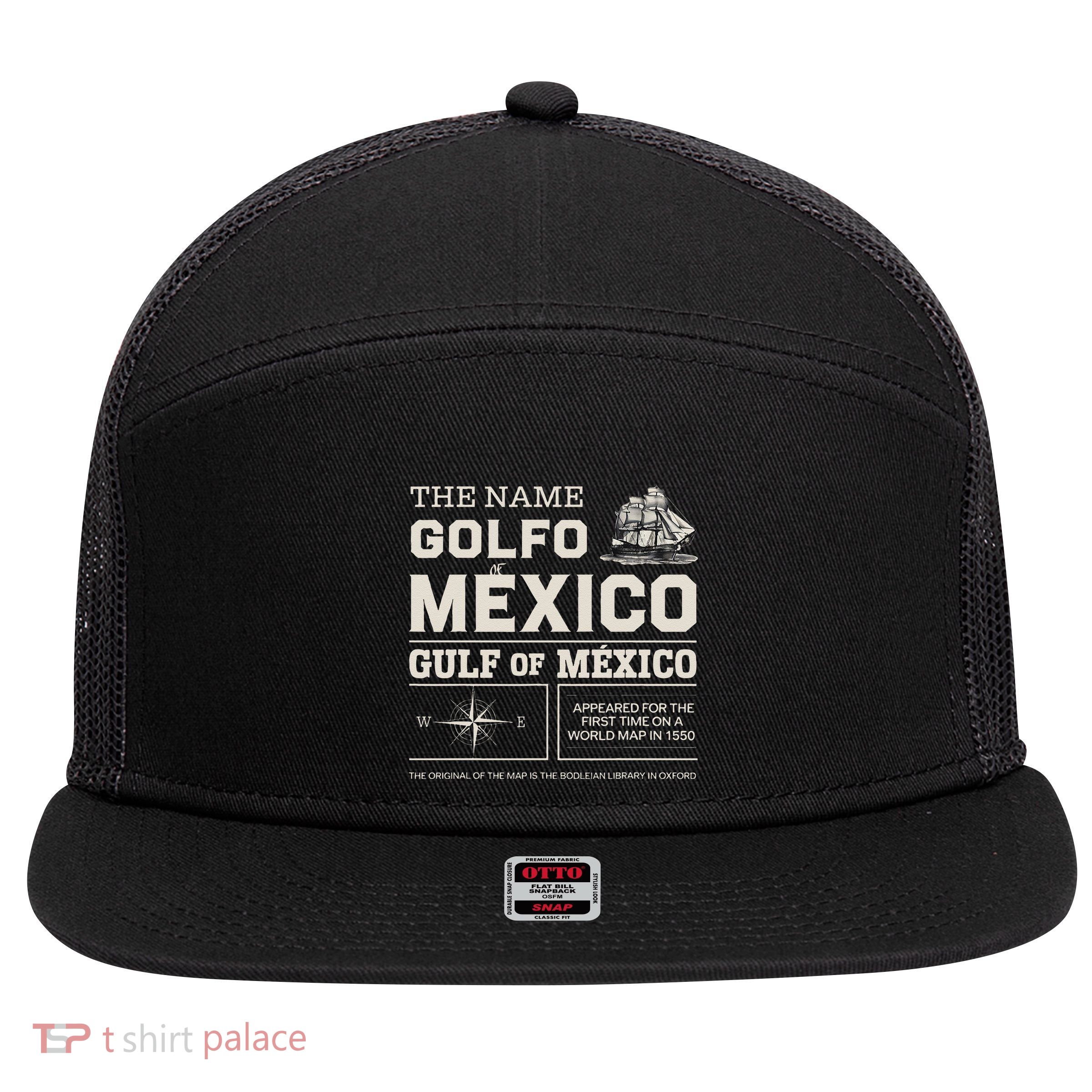 Gulf Of Mexico Since 1550 History Origin Facts 7 Panel Mesh Trucker Snapback Hat