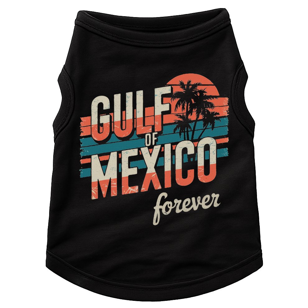 Gulf Of Mexico Forever Retro Vintage Gulf Of Mexico Doggie Tank