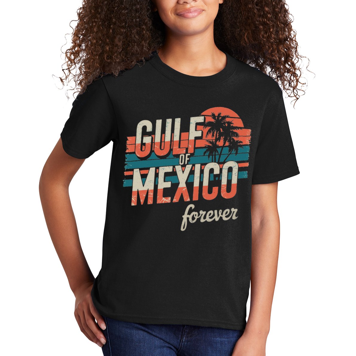 Gulf Of Mexico Forever Retro Vintage Gulf Of Mexico Kids T-Shirt