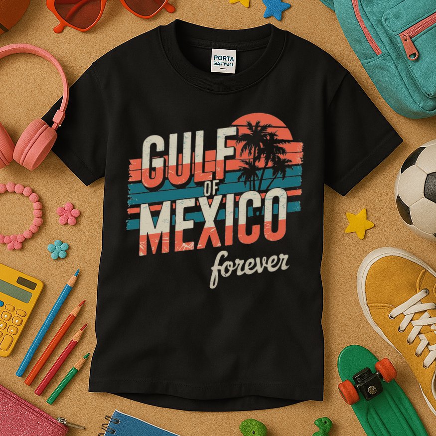 Gulf Of Mexico Forever Retro Vintage Gulf Of Mexico Kids T-Shirt