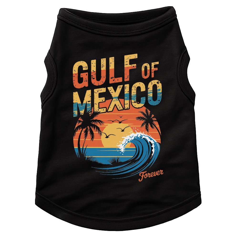 Gulf Of Mexico Forever Retro Vintage Gulf Of Mexico Doggie Tank