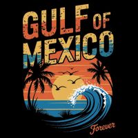 Gulf Of Mexico Forever Retro Vintage Gulf Of Mexico Doggie Tank