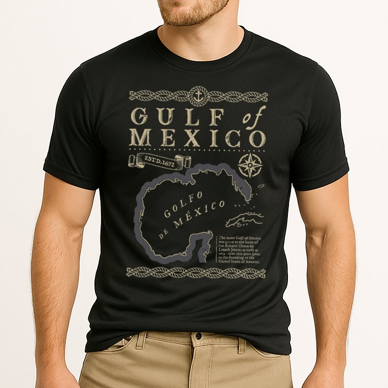 Gulf Of Mexico Est 1550 Retro Vintage Beach Cooling Performance Crew T-Shirt