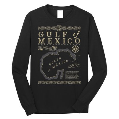 Gulf Of Mexico Est 1550 Retro Vintage Beach Long Sleeve Shirt