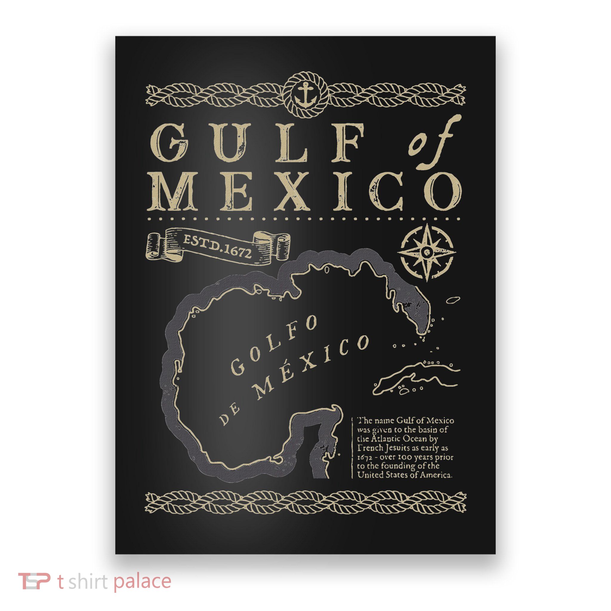 Gulf Of Mexico Est 1550 Retro Vintage Beach Poster