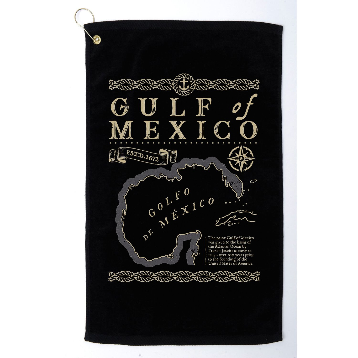 Gulf Of Mexico Est 1550 Retro Vintage Beach Golf Towel