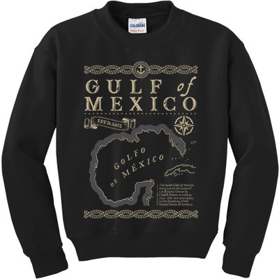Gulf Of Mexico Est 1550 Retro Vintage Beach Kids Sweatshirt
