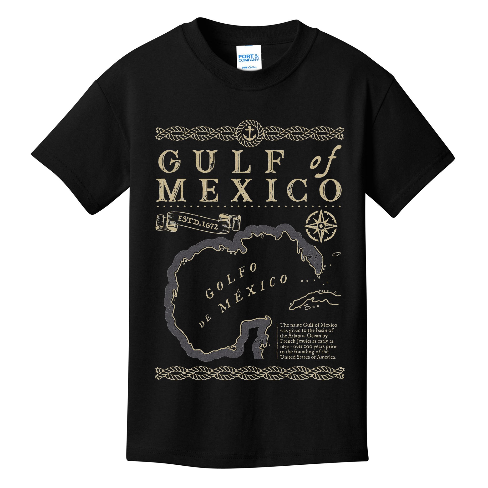 Gulf Of Mexico Est 1550 Retro Vintage Beach Kids T-Shirt
