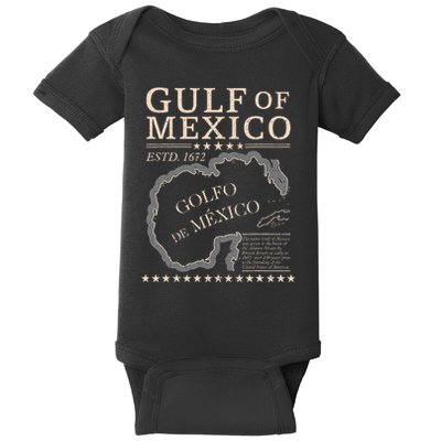 Gulf Of Mexico 1672 Historic Map Coastal History Baby Bodysuit