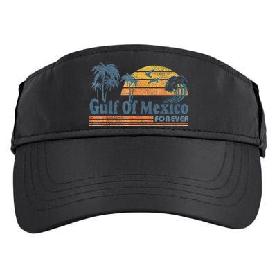 Gulf Of Mexico Forever Since 1672 Retro Vintage Beach Gulf Adult Drive Performance Visor