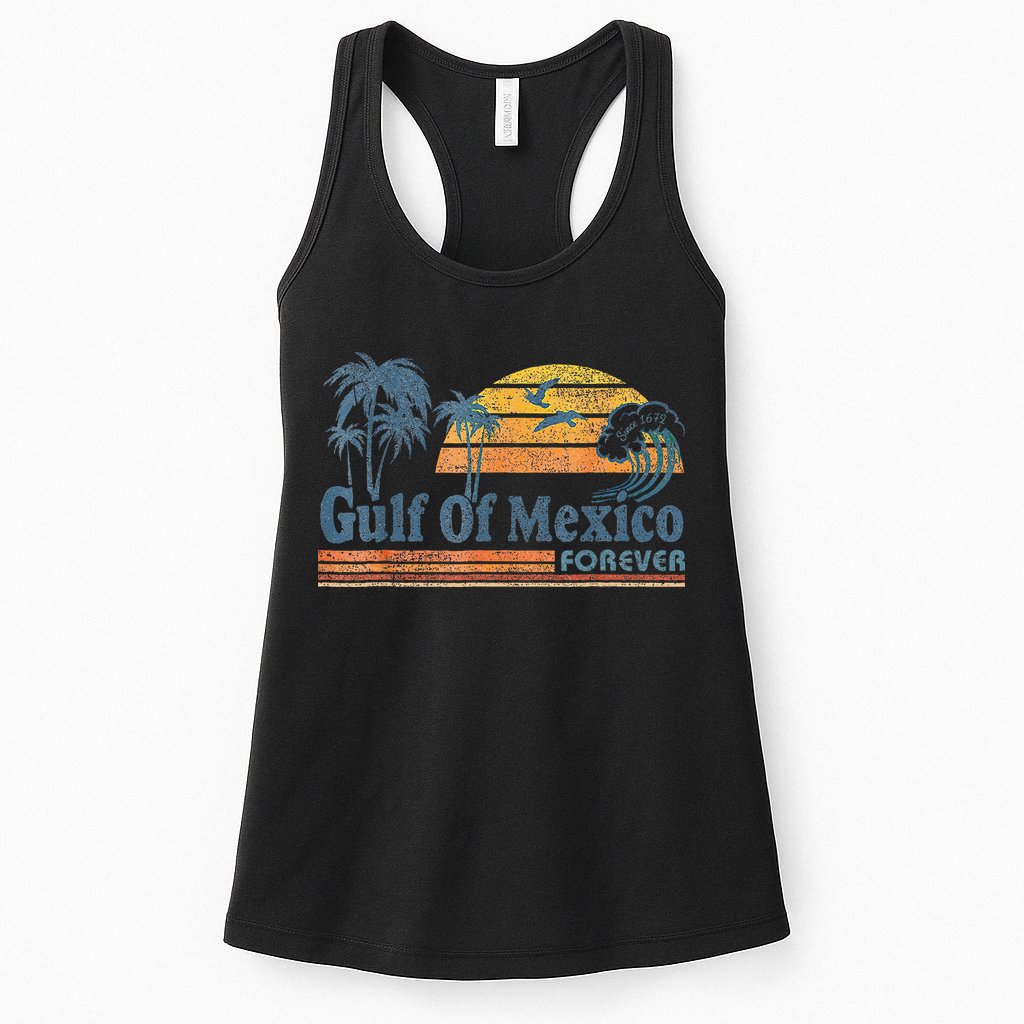Gulf Of Mexico Forever Since 1672 Retro Vintage Beach Gulf Womens Tank Top